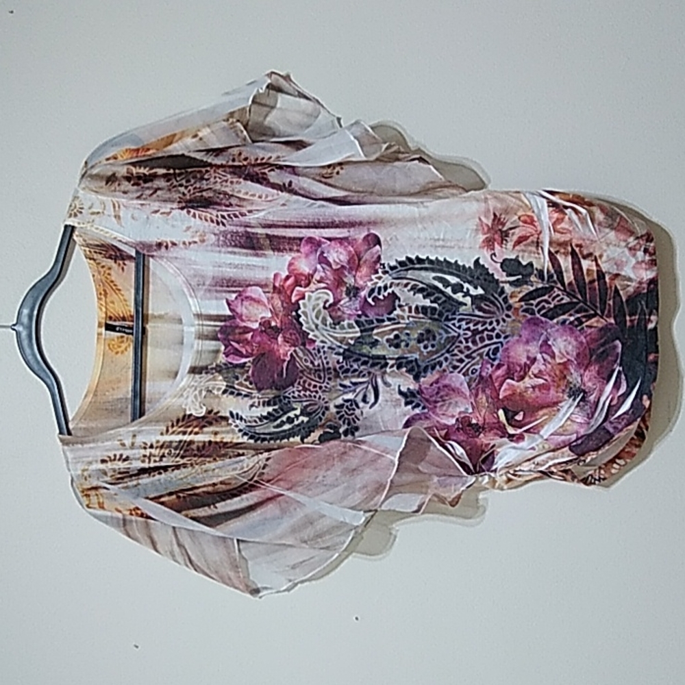 Espresso Flower Print Top